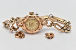 A LADYS 'ANDREW' WRISTWATCH, manual wind AF, round gold dial signed 'Andrew' alternating Arabic