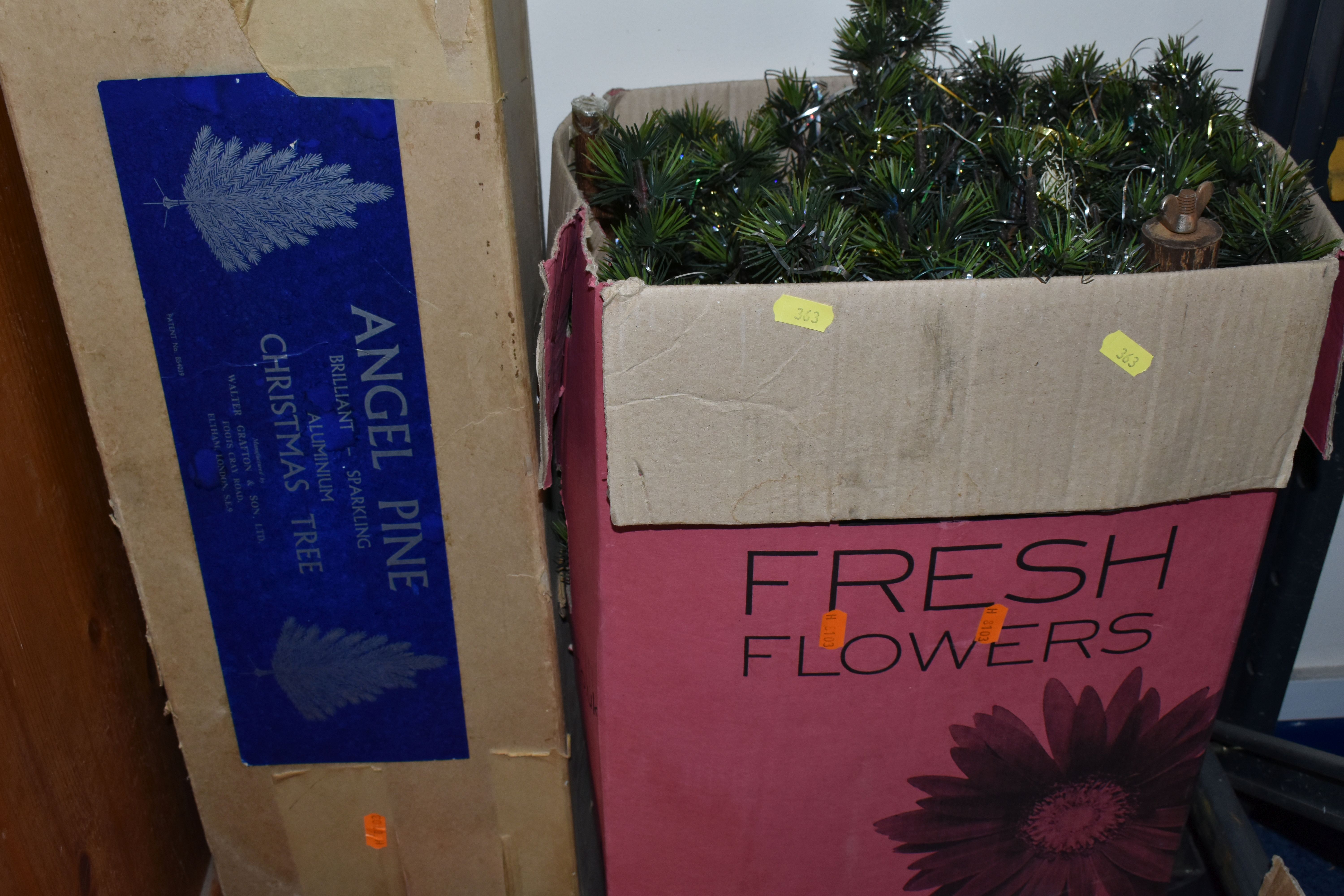 THREE BOXES OF CHRISTMAS TREES AND DECORATIONS, comprising a vintage boxed Walter Grafton & Son Ltd. - Image 4 of 4