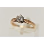 A SINGLE STONE DIAMOND RING, round brilliant cut diamond, approximate total diamond weight 0.40ct,