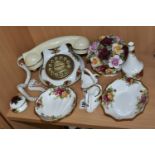 EIGHT PIECES OF ROYAL ALBERT OLD COUNTRY ROSES GIFT WARES, comprising a push button telephone (