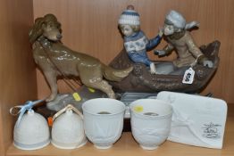 A LLADRO PORCELAIN FIGURE GROUP, Sleigh Ride, No.5037, printed and impressed marks to base, with