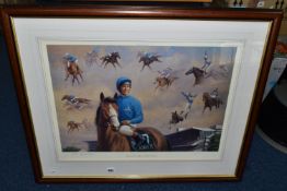 BARRIE LINKLATER (BRITISH 1931-2017) 'FRANKIE DETTORI'S SEVEN', a limited edition print depicting