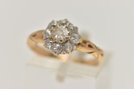 A VICTORIAN DIAMOND CLUSTER RING, cluster of old cut diamonds, estimated total diamond weight 0.