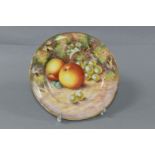 A ROYAL WORCESTER HAND PAINTED FRUIT STUDY SIDE PLATE, signed (John) Freeman, painted with apples