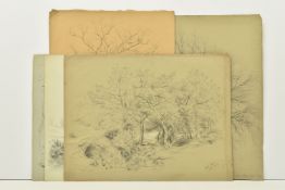 GEORGE WALLIS (1811-1891) FIVE LANDSCAPE SKETCHES, comprising 'Sutton from the park' titled and