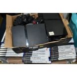 PLAYSTATION 2 SLIM CONSOLES AND GAMES, games include Jak & Daxter, Midnight Club 1-3, Smugglers