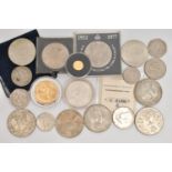 A 25 DOLLAR ENDAGERED WILDLIFE COIN AND ASSORTED COMMEMORATIVE COINS, 1990 Cook Islands,