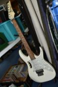 AN IBANEZ JEM J STEVE VAI MODEL ELECTRIC GUITAR with Serial No S05050420, Maple Neck, Mother of