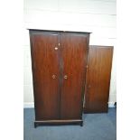 A STAG MINSTREL DOUBLE DOOR WARDROBE, width 97cm x depth 60cm x height 178cm, and a larger stag