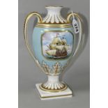 A SPODE TWIN HANDLED 'THE ARMADA VASE', limited edition numbered to base 53/500, height 24cm (1) (