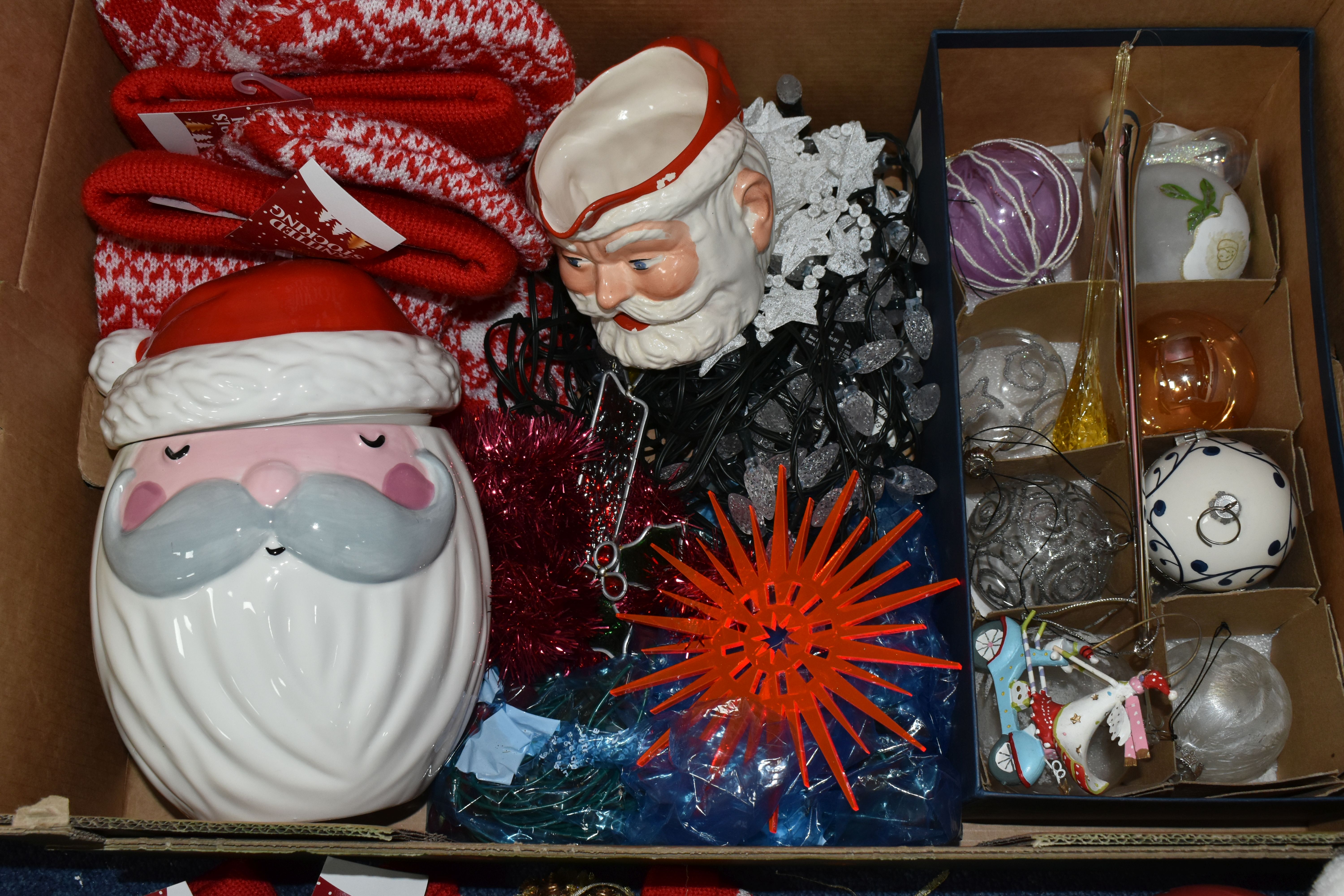 THREE BOXES OF CHRISTMAS TREES AND DECORATIONS, comprising a vintage boxed Walter Grafton & Son Ltd. - Image 3 of 4