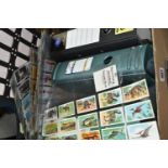 CIGARETTE CARDS, One Box containing Three Albums, 1d Albums and loose with over fifty-five sets,