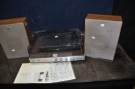 A VINTAGE SONY HMW-20 RECORD PLAYER with two matching speakers and manual (PAT pass and working) (