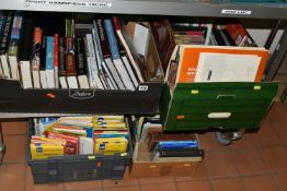 FOUR BOXES OF BOOKS AND MAPS ETC, book subjects include topographical - Italy, Brugge,