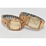 TWO 'BULOVA' WRISTWATCHES, the first hand wound movement, rectangular dial, signed 'Bulova',