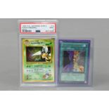 YUGIOH FIRST EDITION AND POKEMON PSA 9 CARDS, cards are Yugioh Metal Raiders Change Of Heart MRD-