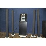 A BANG AND OLUFSEN BEOSOUND 3200 HI FI and stand with four Beolab 6000 Powerlink tower speakers