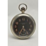 A MILITARY ISSUE 'H.WILLIAMSON LTD' OPEN FACE POCKET WATCH, manual wind, round black dial signed '