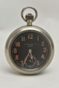 A MILITARY ISSUE 'H.WILLIAMSON LTD' OPEN FACE POCKET WATCH, manual wind, round black dial signed '