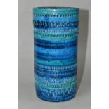 AN ITALIAN BITOSSI CLASSIC RIMINI BLU VASE, cylinder form, design by Aldo Londi, impressed and