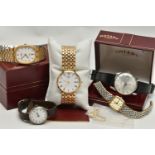 FIVE WRISTWATCHES, to include a gents 'Seiko 17 jewels' manual wind wristwatch, stamped 6602-1990,