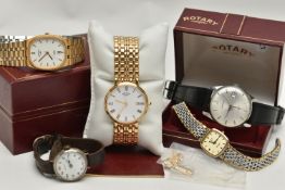 FIVE WRISTWATCHES, to include a gents 'Seiko 17 jewels' manual wind wristwatch, stamped 6602-1990,