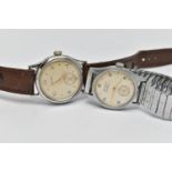 TWO GENTS 'HELVETIA' WRISTWATCHES, the first manual wind, round silver dial signed 'Helvetia',