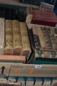THREE BOXES OF ANTIQUARIAN BOOKS, containing approximately seventy miscellaneous titles in