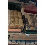 THREE BOXES OF ANTIQUARIAN BOOKS, containing approximately seventy miscellaneous titles in