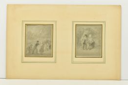 GEORGE ROBERT LEWIS (1782-1871) TWO SKETCHES DEPICTING FIGURES, the first has a male figure