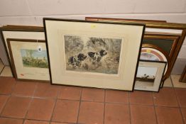 A SMALL QUANTITY OF PRINTS, to include a signed limited edition Henry Wilkinson dry point etching