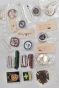 A SELECTION OF FIFTEEN ENAMEL BADGES, to include train and bus badges, YMCA, Womens's Gas Council