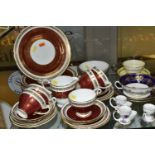 A QUANTITY OF HAMMERSLEY & CO. CHINA TEAWARE, comprising three soup dishes and four stands pattern