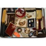 A BOX OF ASSORTED ITEMS, to include a 'Stratton' aide memoire, two boxed pairs of 'Stratton'