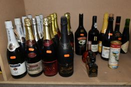 ALCOHOL, A Mixed Collection containing sixteen assorted sparkling Wines (Asti's, Cava's, etc) and