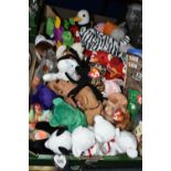 ONE BOX OF TY BEANIE BABY ANIMALS, approximately thirty five soft toys, all with swing tags, to