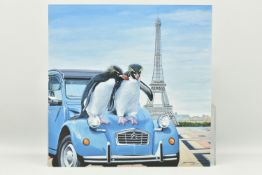 STEVE TANDY (BRITISH 1973) 'LE GRAND TOUR', a signed limited edition print, depicting penguins in