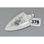 A LATE 19TH CENTURY ROYAL WORCESTER PERFUME BOTTLE, of shield form, hand painted with bluebells