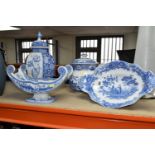 FOUR PIECES OF SPODE 'THE SIGNATURE COLLECTION' WARES, to include a 'Girl at Well' twin handled