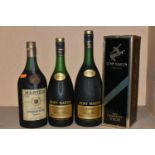 COGNAC, Four bottles of Cognac comprising three bottles of Remy Martin VSOP (2 x 0.7L, 1 x 1L) and