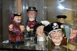 A COLLECTION OF CHARACTER AND TOBY JUGS, thirty pieces to include Royal Doulton character jugs: