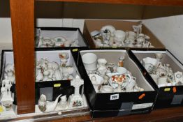 FIVE BOXES AND LOOSE CRESTED WARE, approximately one hundred and fifty pieces to include a Wileman