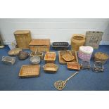 A LARGE SELECTION OF WICKER BASKETS, of various styles and shapes (30+)