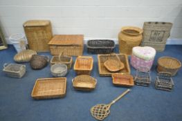 A LARGE SELECTION OF WICKER BASKETS, of various styles and shapes (30+)
