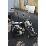 A G TECH CLM001 LAWNMOWER, with no battery, along with a Hayter Harrier 56 petrol lawnmower with