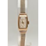 A LADYS 9CT GOLD, EARLY 20TH CENTURY WRISTWATCH, manual wind, rounded rectangular dial, Arabic