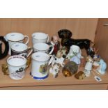 A GROUP OF CERAMICS, to include two Beswick Beatrix Potter figures 'Pickles' - BP2a backstamp,