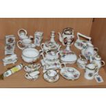 A GROUP OF HAMMERSLEY, COALPORT, SPODE AND OTHER CERAMIC MINIATURES, to include a Coalport Ming Rose