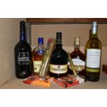 ALCOHOL & CIGARS, A collection comprising one 35cl bottle of Courvoisier VS Cognac (opened) one