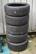 FIVE VARIOUS PART WORN TYRES, to fit 20 inch rims (5)